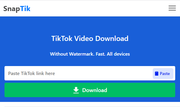 SnapTik - TikTok Video Downloader - Download TikTok Videos Without Watermark